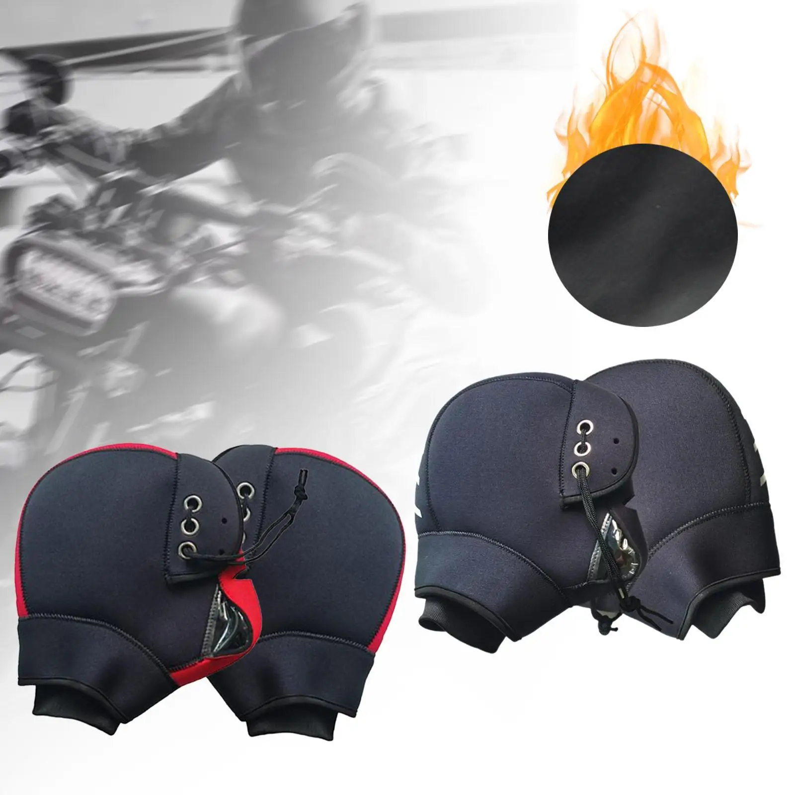 

Motorcycle Handlebar Muffs Mittens Mitts with Reflective Strip Keep Warm Thermal