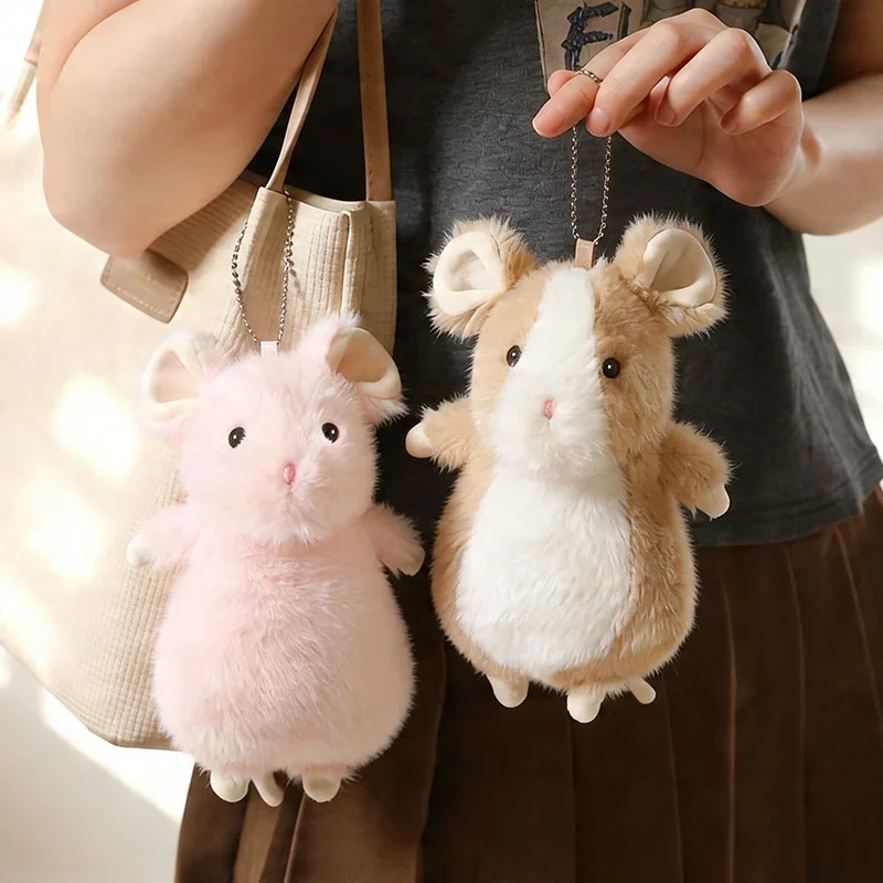 Cartoon School Backpack Accessory Fancy Rat‌ Plush Keychain Cute Fluffy Stuffed Pet Fancy Rat‌ Doll Mini Mouse Plushie Gift