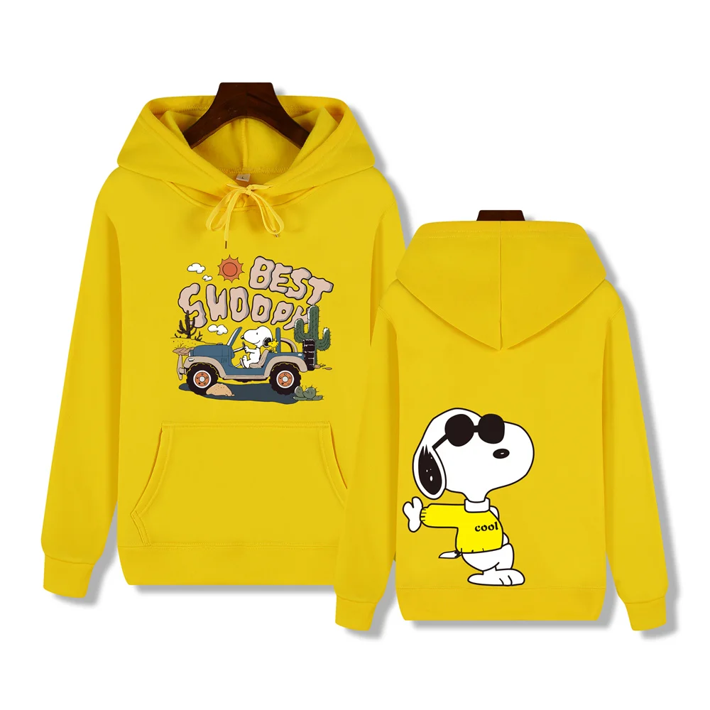 Men\'s casual fashion brand high-end quality Snoopy print Autumn Winter thick warm street fashion hoodie