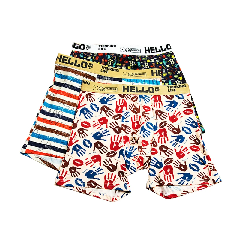 5pcs/set Medium and Long Styles Men Underwear Boy Boxer Mens Panties Solid Shorts Underpants Men Breathable High Waist Shorts