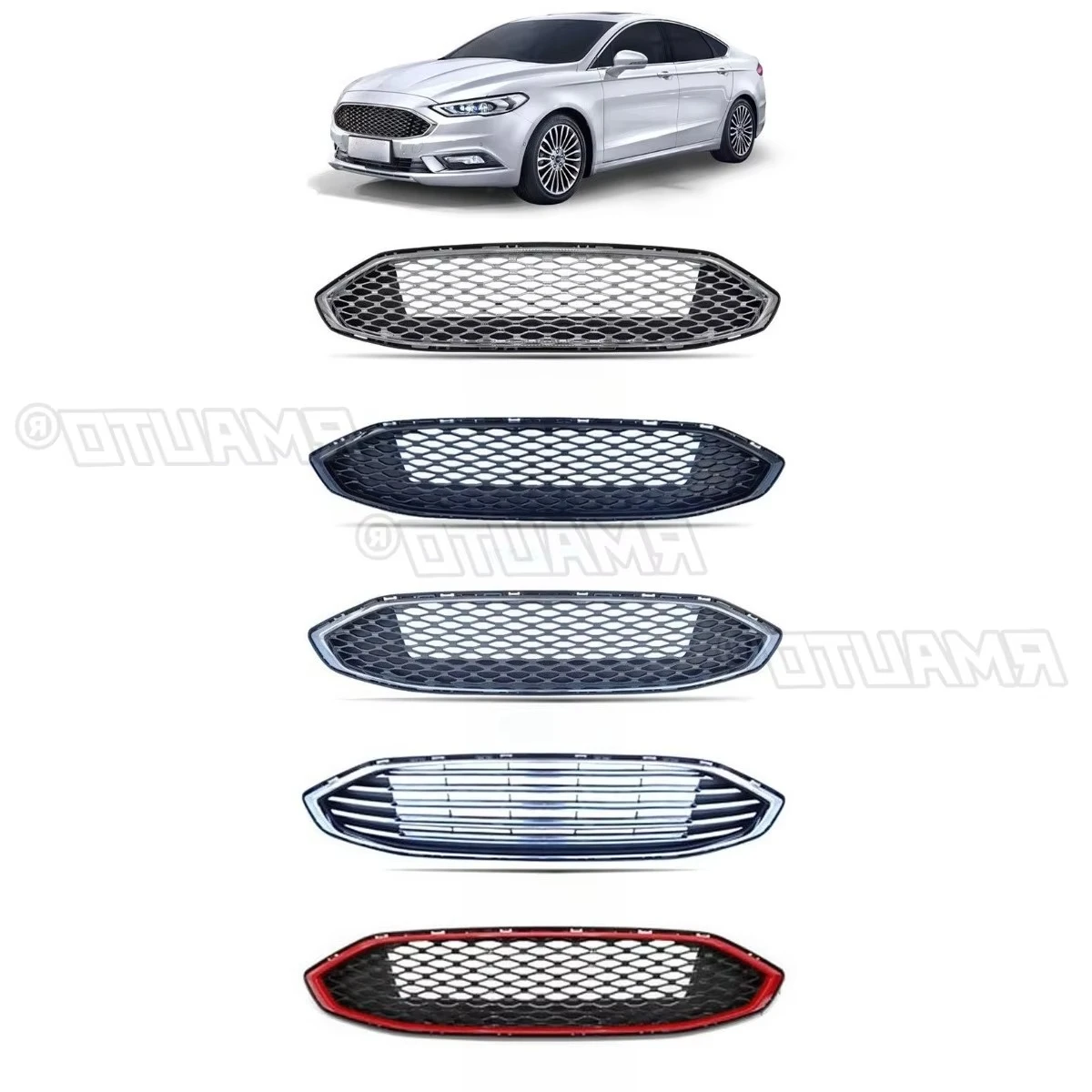 

Body Kit Car Bumper Grill Racing Grills Decorative Strips Front Bumper Grill For Ford Mondeo 2017-2018 Exterior Part