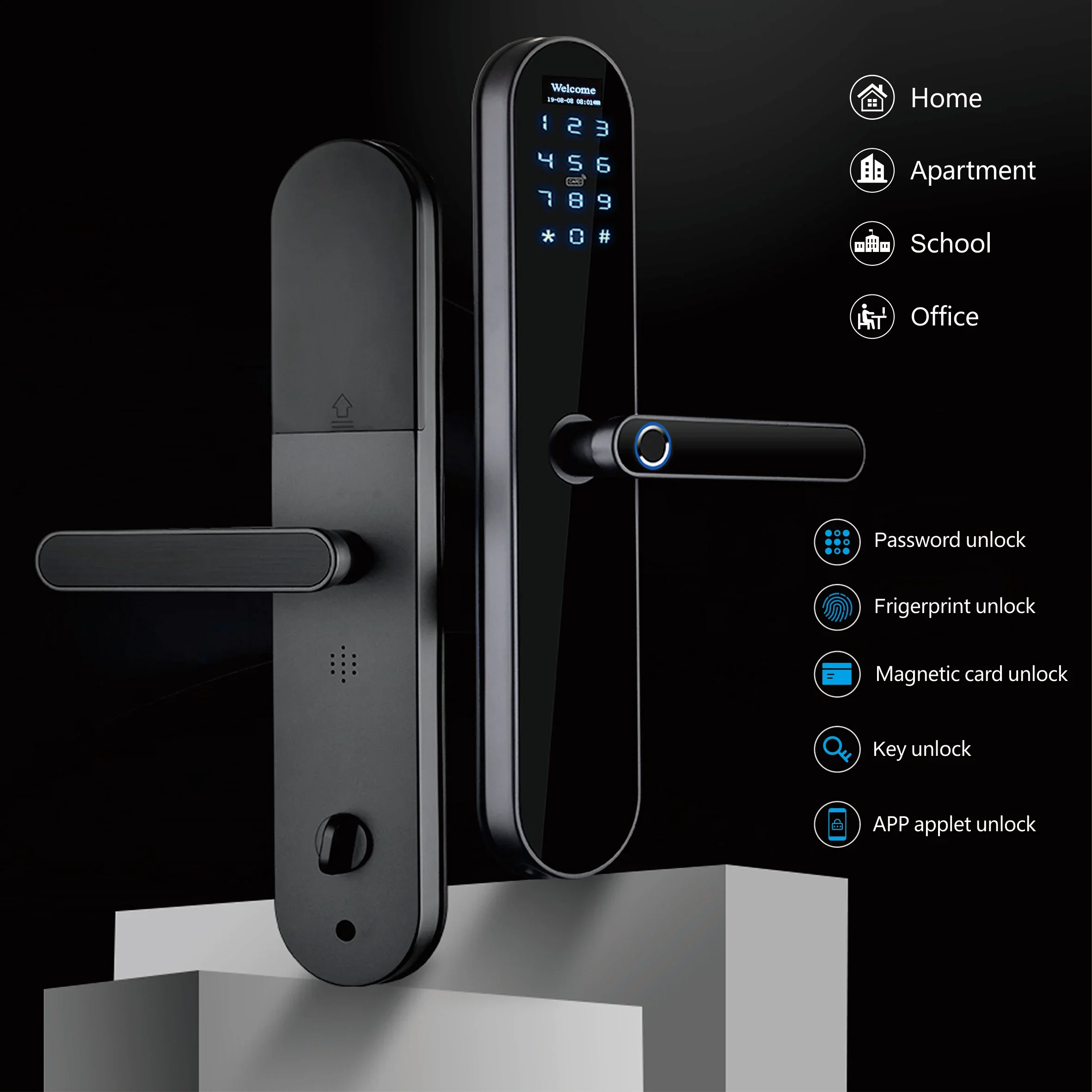 Keyking Smart Wireless Fingerprint Lock Keyless Entry Door Lock For House With Touch Screen