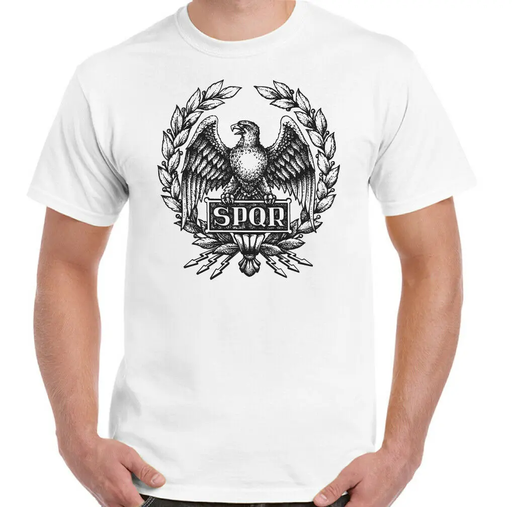 SPQR Mens Roman Empire Roman Legion T Shirt. Short Sleeve 100% Cotton Casual T-shirts Loose Top Size S-3XL