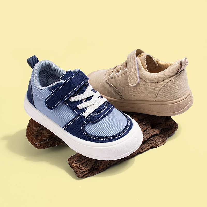 New Spring & Autumn Mid-to-Large Kids Shoes, Casual Hook-and-Loop Children's Sneakers, Low-Top Soft-Soled Versatile Single Shoes