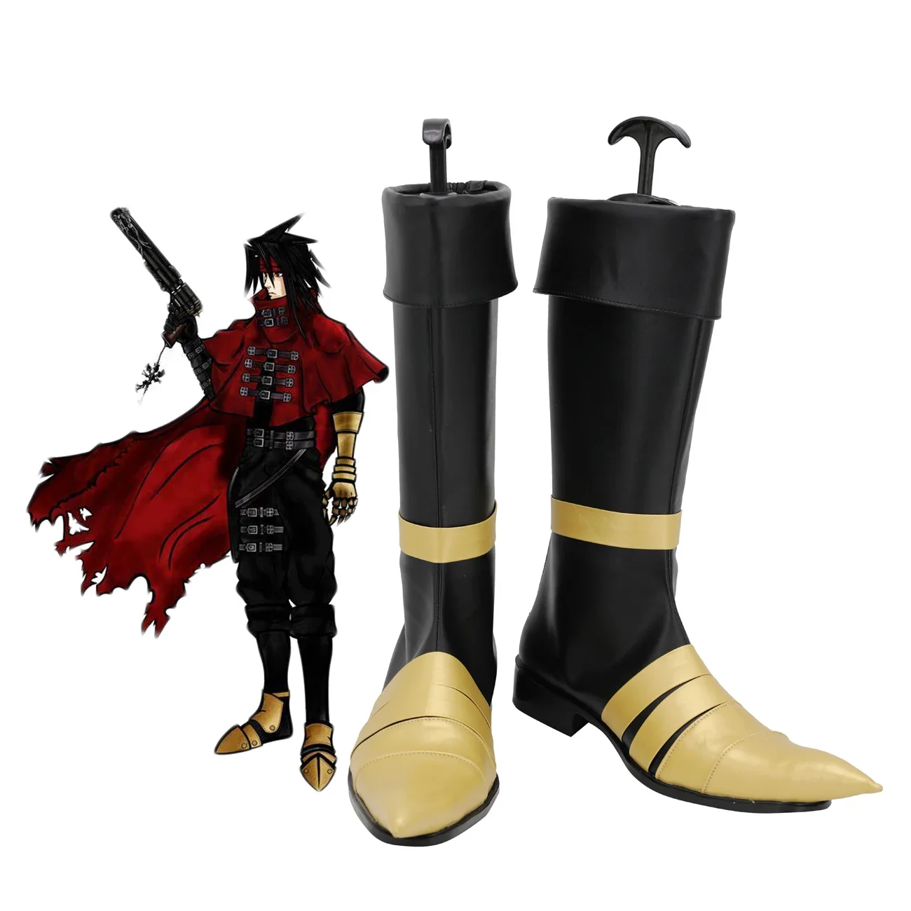 

Final Fantasy 7 Vincent Valentine Cosplay Boots Customized Leather Shoes for Unisex