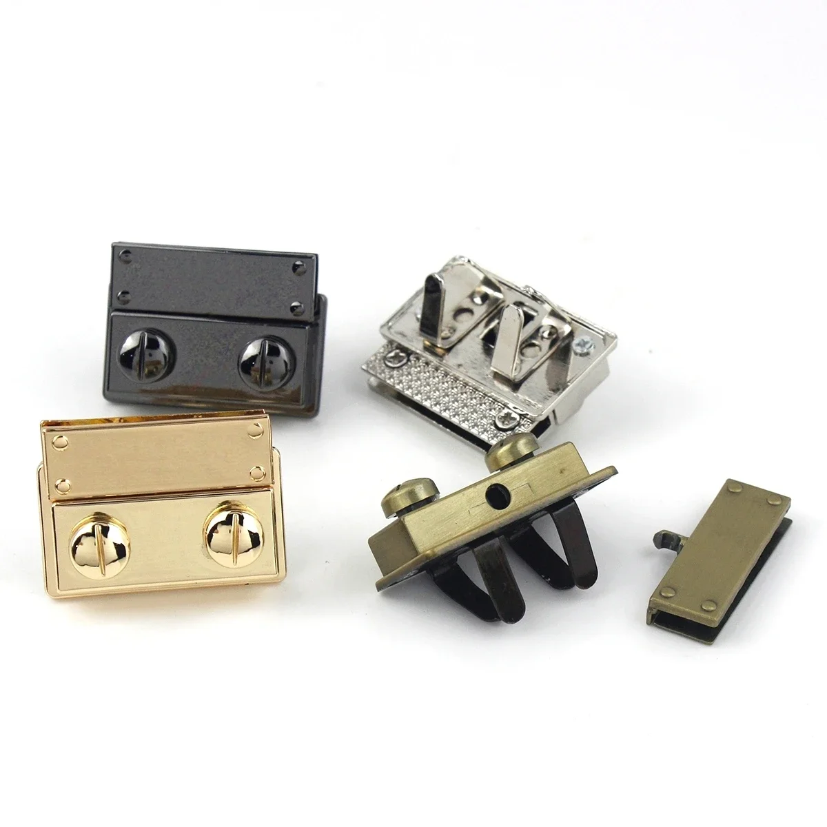 1piece Metal Bag Lock Squeeze Lock Closure Clasp Buckle Leather Craft Bag Parts Handbag DIY Accessories