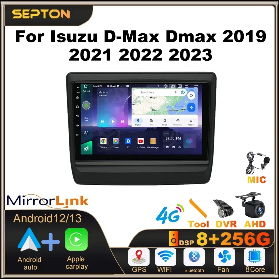 

SEPTON Car Stereo Radio for Isuzu D-Max Dmax 2019 2021 2022 2023 Multimedia Car Autoradio WIFI 2 Din Audio Smart Car Systems