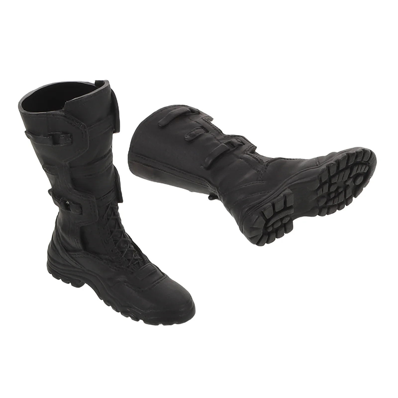 1Pair Black Action Figure Shoes Lightweight Material for Rapid Dressing Soldier Figure Miniature Props Collectibles