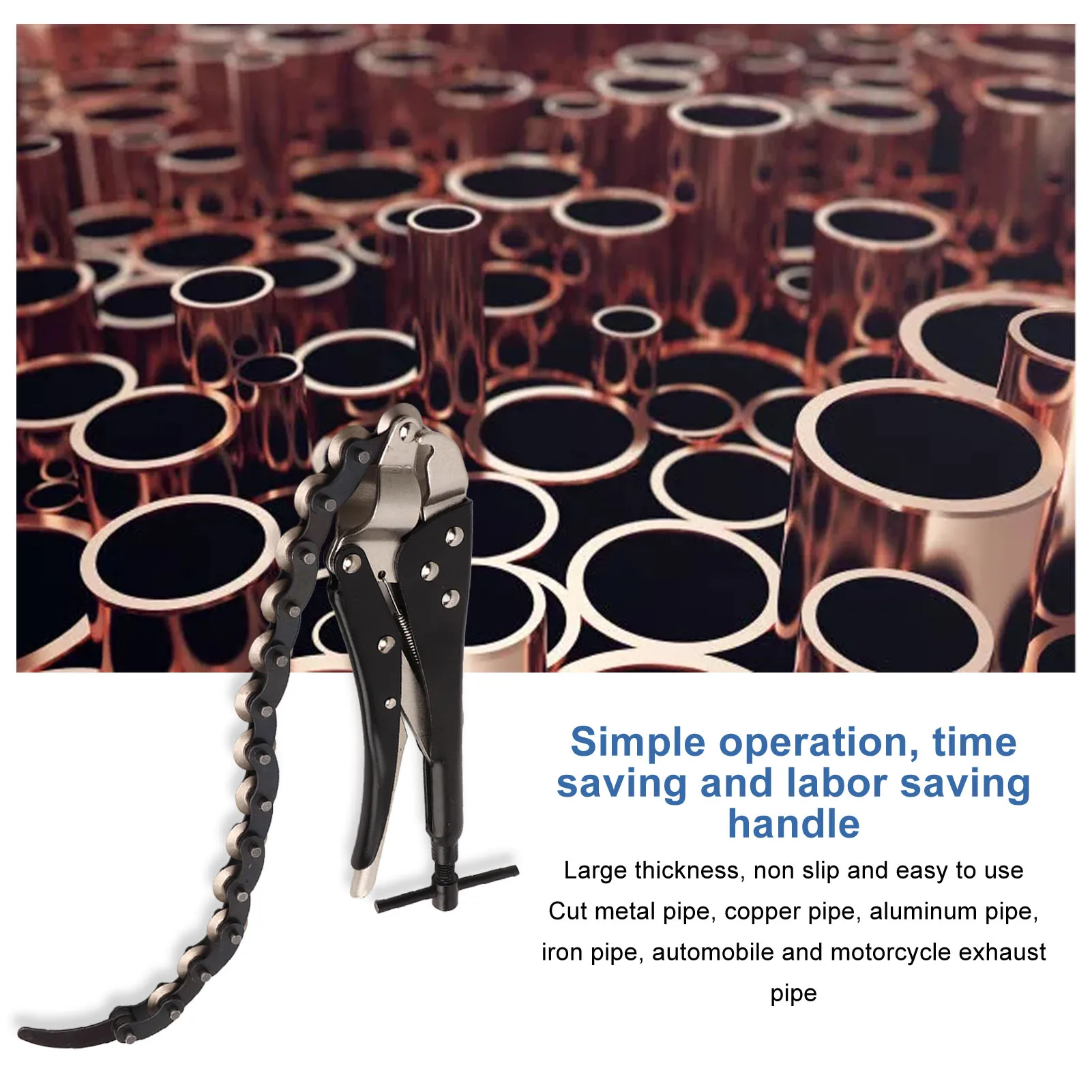 

15 Chain Vise Locking Wrench Chain Pipe Cutter Locking Chain Pliers Clamp 15 Chains Vise Wrench Pipe Cutter Tool Aluminium Alloy