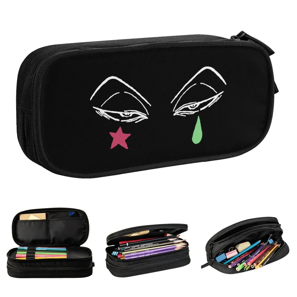 

Hisoka Close-up Pencil Case New Hunter X Hunter HxH Pen Bags Student Large Storage Students School Cosmetic Pencil Box