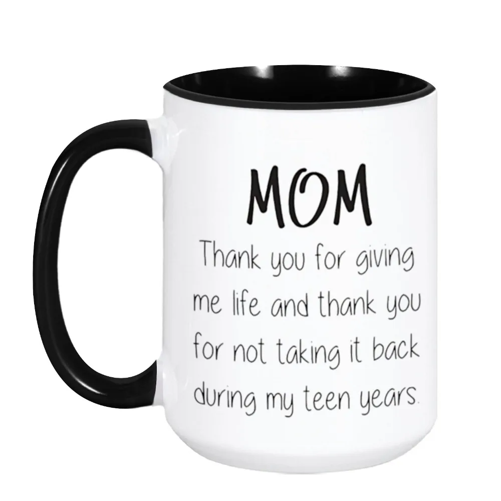 Giving Me Life Funny Coffee Mug Unique Mother's Day Birthday Gift Idea Gag Bday Present for Mother Mum Mummy 15 oz Large Cup