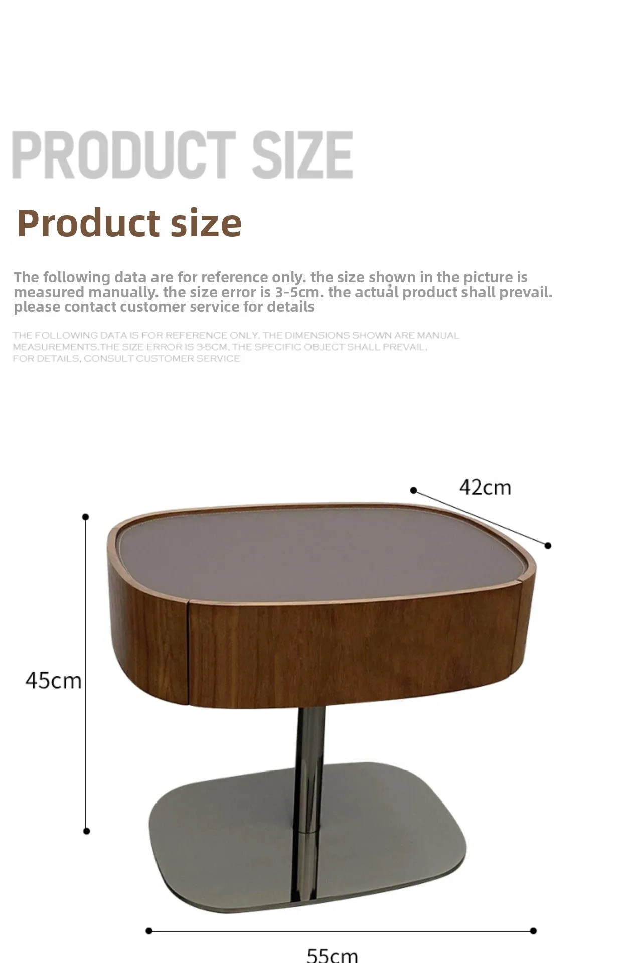 Italian minimalist walnut bedside table solid wood saddle leather modern bedside table designer medieval style small side table