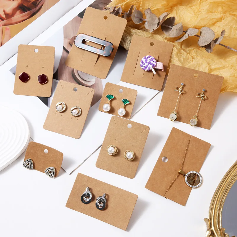 50pcs/lot Jewelry Packing Card Kraft Paper Cards for DIY Necklace Bracelet Earring Hairclips Display Card Retail Price Tag Label