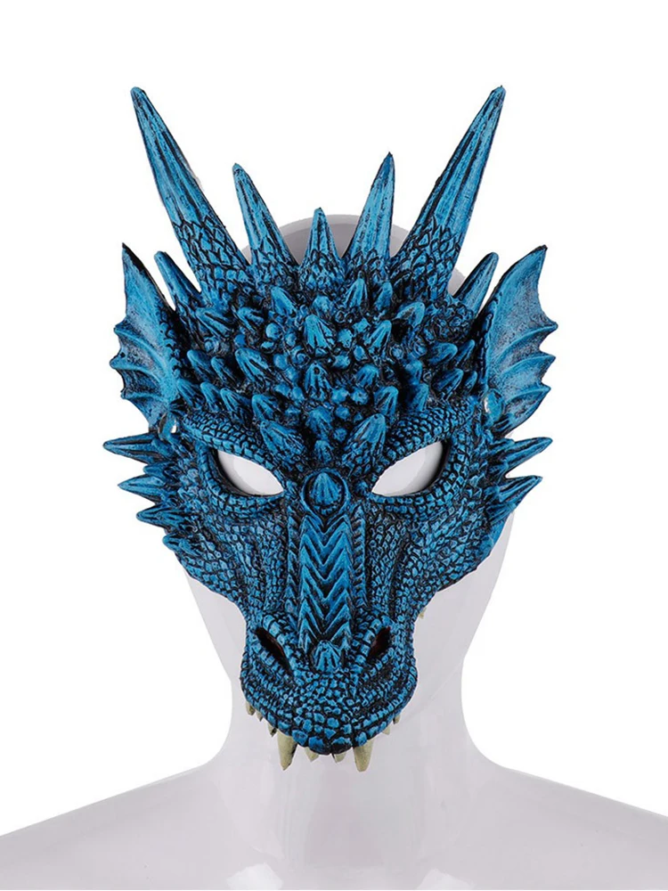 

Halloween Horror Dragon Mask Mardi Gras Carnival Party PU Foam 3D Dragon Mask Masquerade Cosplay Props Clothing Accessories