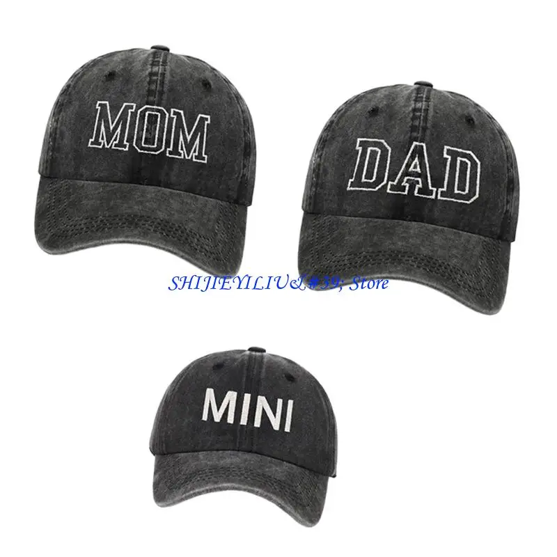 E21F 3pack Retros Styles Family Matching Baseball Hat Adjustable Embroidered