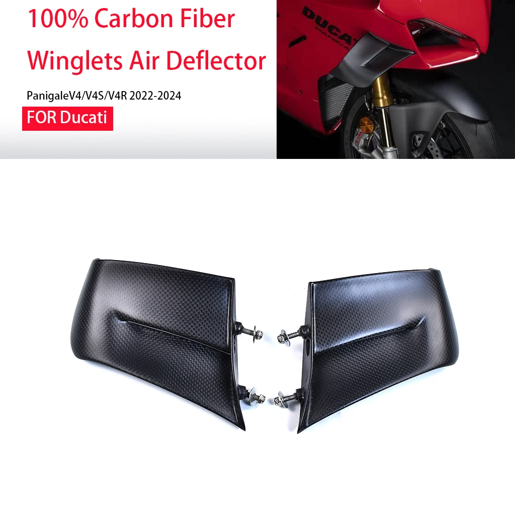 

Carbon Fiber For Ducati PanigaleV4/V4S/V4R 2022-2024 Motorcycle Accessories Aerodynamics Winglets Side Air Deflector Fairing Kit