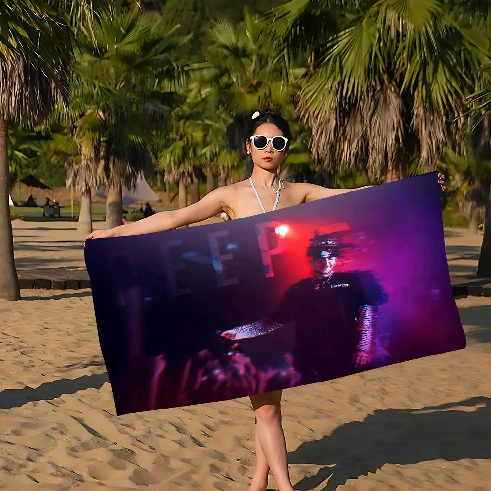 L-Lil-Peep Sad-Emo Microfiber Blanket Quick Drying Beach Towels Oversized Printing Super Absorbent Pool Towel Blanket