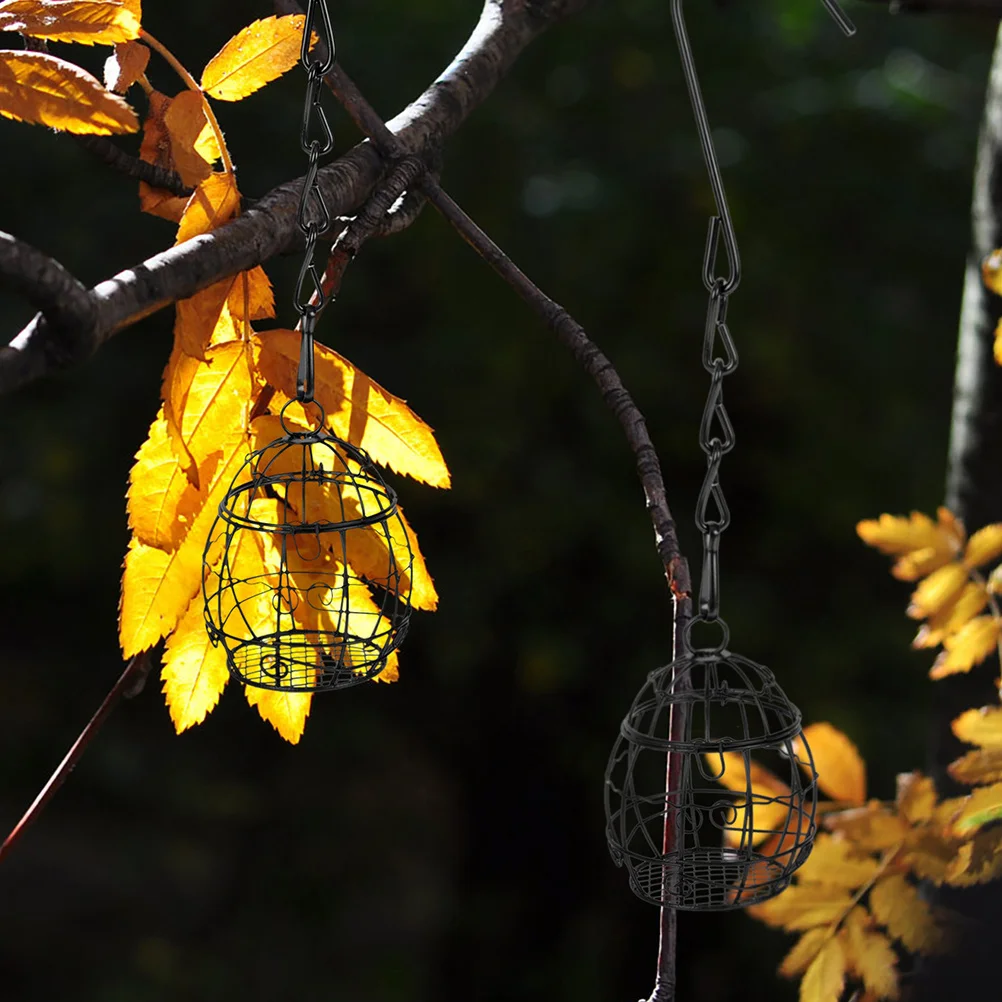 

6Pcs Outdoor Hanging Bird Feeder Iron Garden Patio Easy Clean Aesthetic Practical Wild Bird Feeding Supply Container