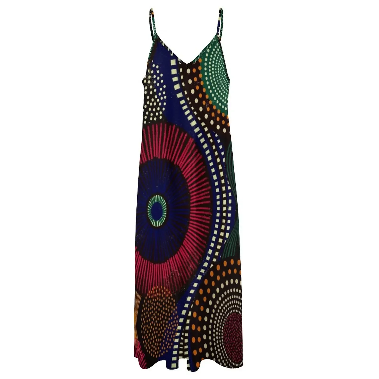 African Tribal Pattern In Colorful Tone Sleeveless Dress Prom gown evening dress woman party dress women elegant luxury