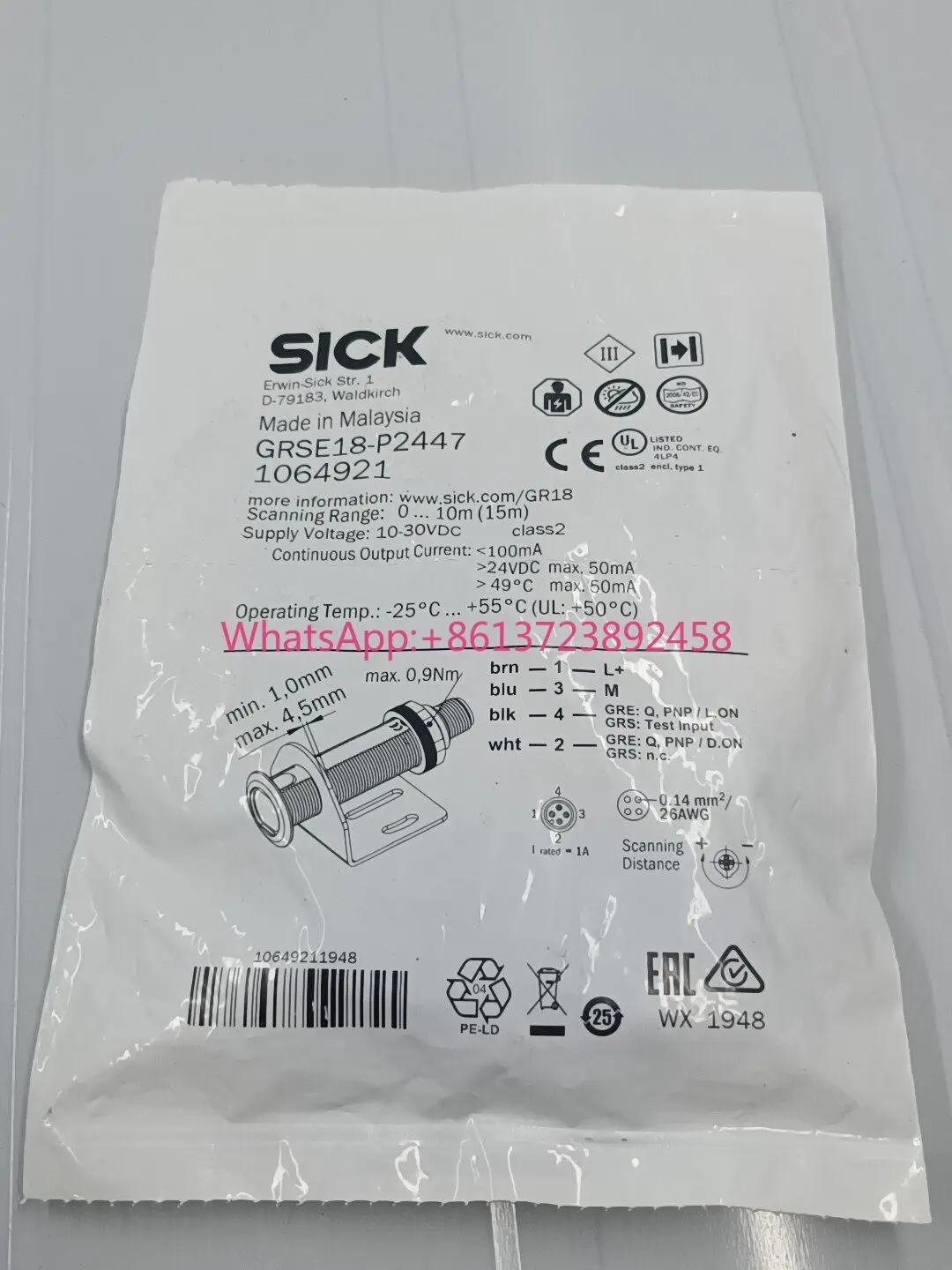 

SICK anti-radiation photoelectric switch GRSE18-P2447 1064921 high quality