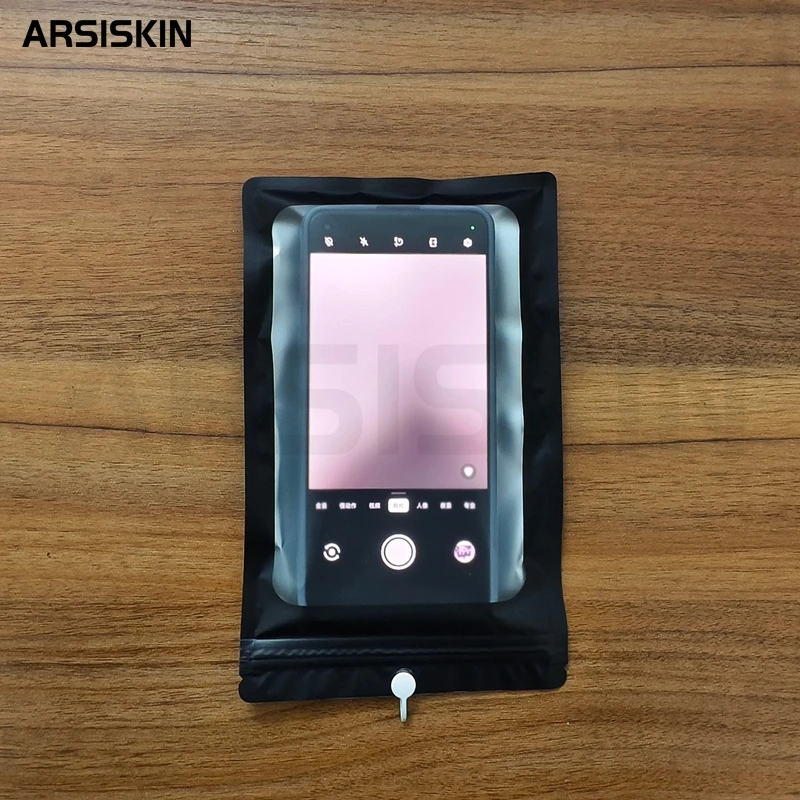 

100Sets Disposable Anti Camera Phone Bag No Photography Allowed Bag High-quality PE Black Silver Background No Photo Bag