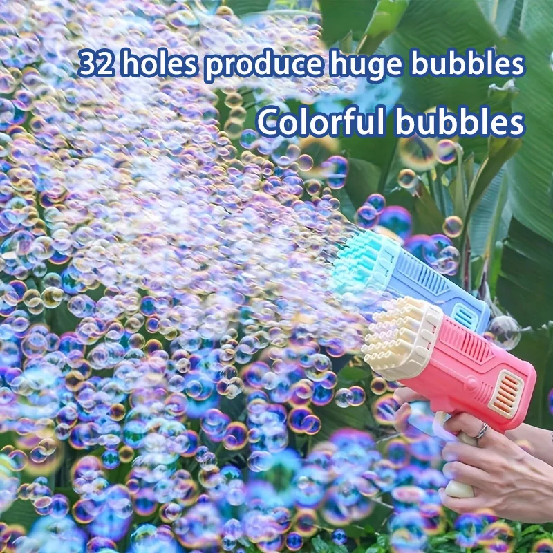 32 hole Bubble machine handheld Gatling electric fully automatic bubble toy without battery and bubble water