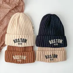 Winter Wool Baby Warm Ear Protection Hat Kids Earmuffs Cap Cartoon Toddler Woolen Knitted Hats 1-5 Years Children Beanies