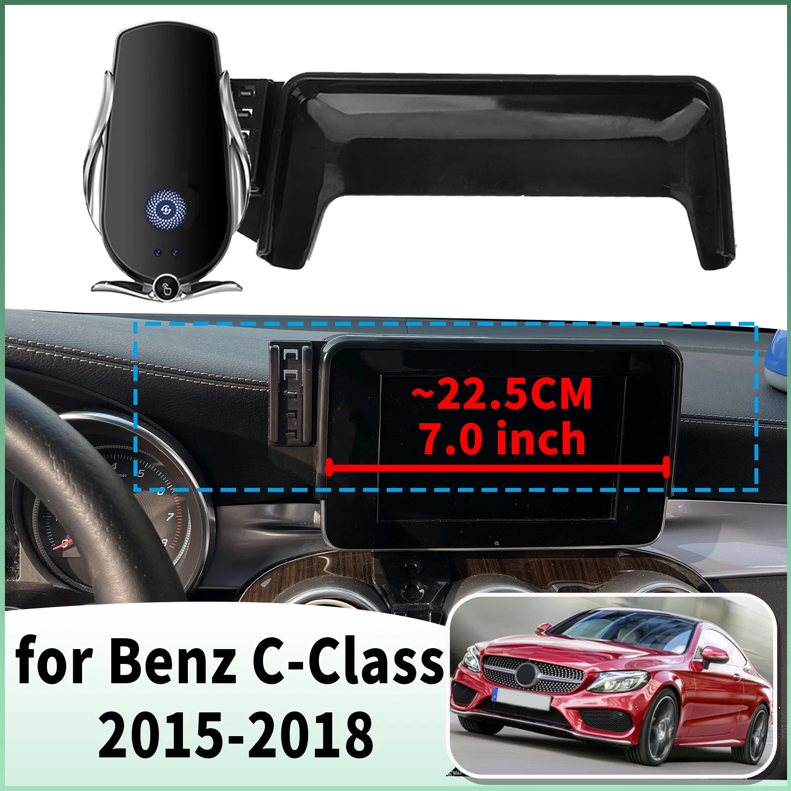 

fit for Mercedes-Benz C-Class 2015-2018 (7.0in) W205 Specific Dashboard Navigation Phone Holder Mount Design Car​​ accessoires
