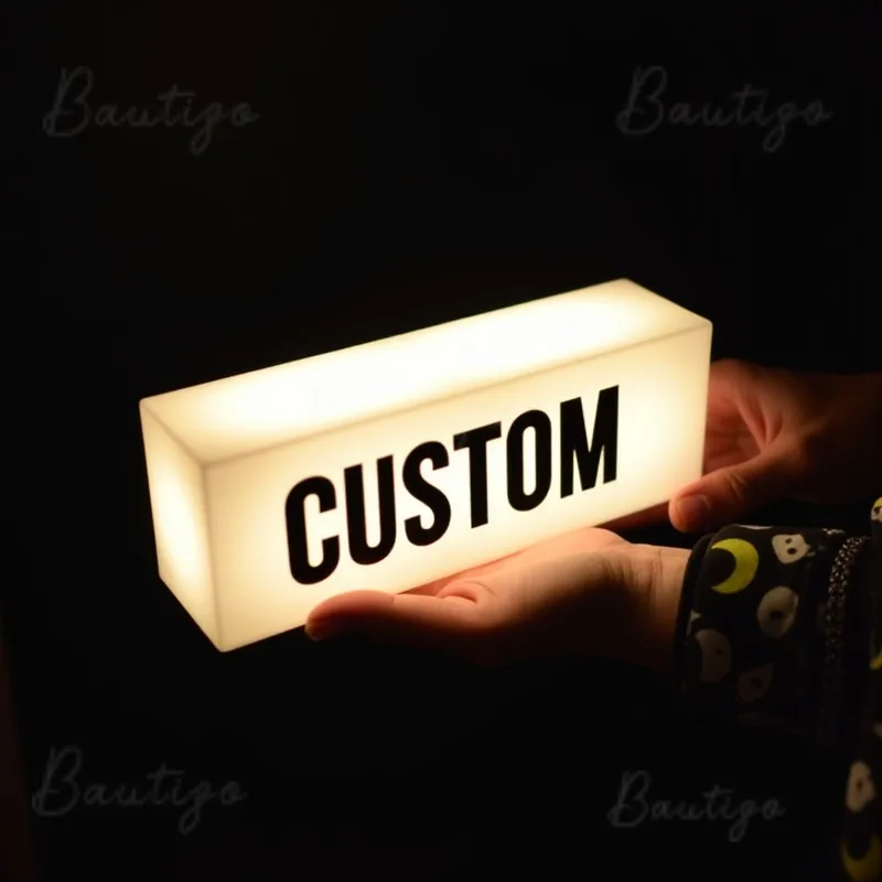 Custom LED Acrylic Light Box Sign Night Decor Interior Decoration Small Table and Wall Lamp Signage Room Sign