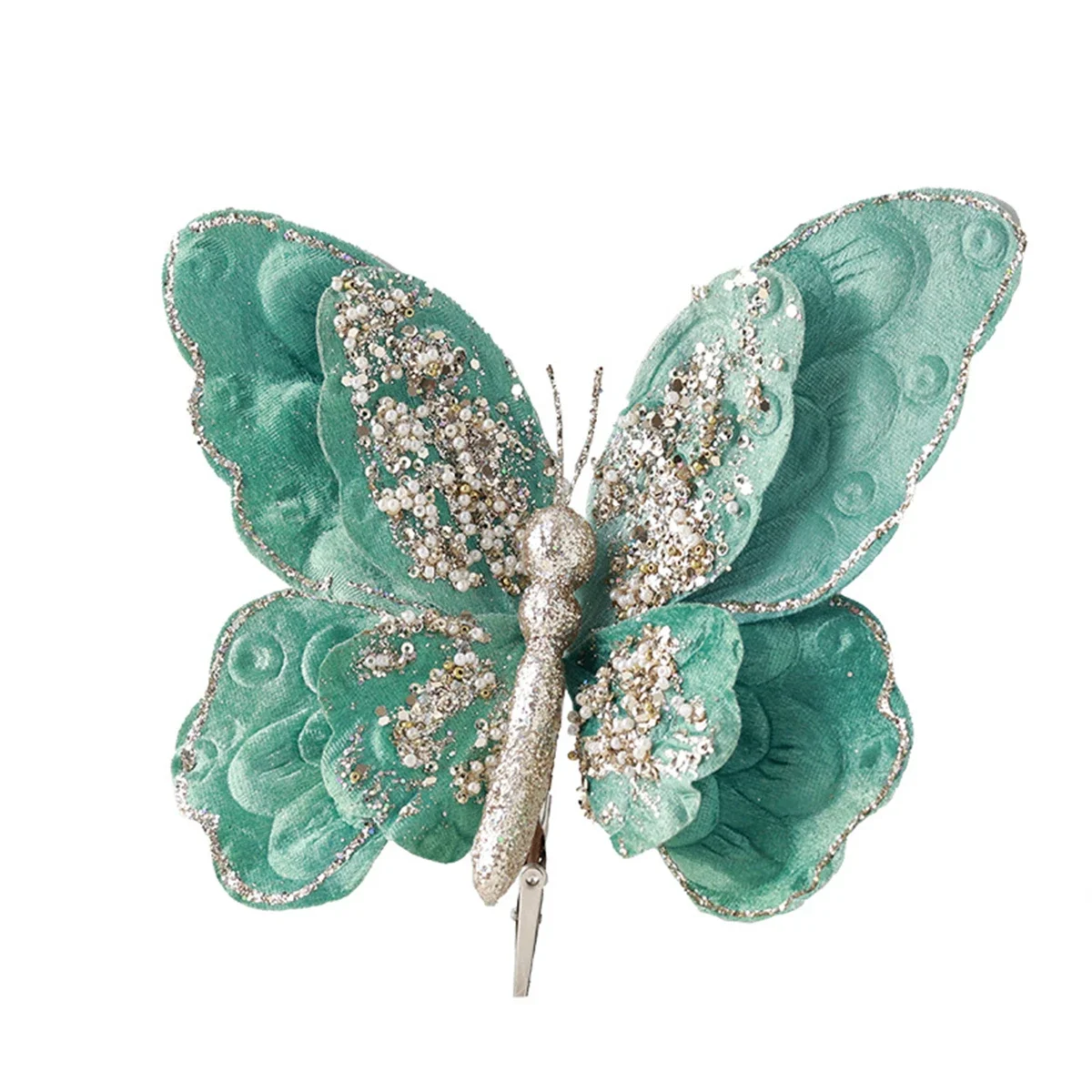 

Artificial Christmas Flowers Christmas Butterfly Ornament Fine Craftsmanship Glittery Appearance Suitable For DIY Projects