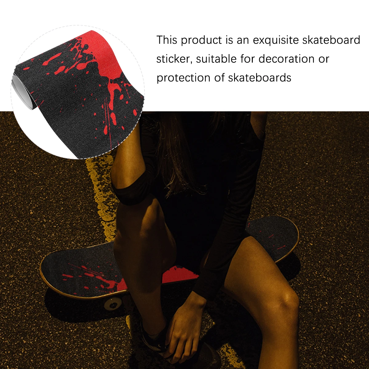 

1pc Skateboard Sticker Pvc Frosted Matte Matte Stickers Decorative Adhesive Film Longboard Double Rocker Accessories