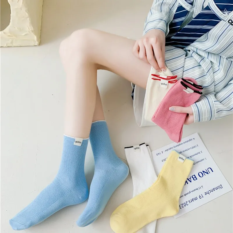 

Женские носки Весна-Лето Дышащие Ультра тонкие забавные носки-трубки карамельных цветов хлопковые носки Модные трендовые оптовые продажи