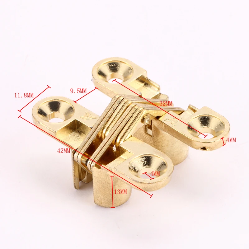 Myhomera-bisagras Ocultas De Cross Alloy Hinge Adjustable Folding Invisible Hidden Door Concealed Hinge Furniture Hardware