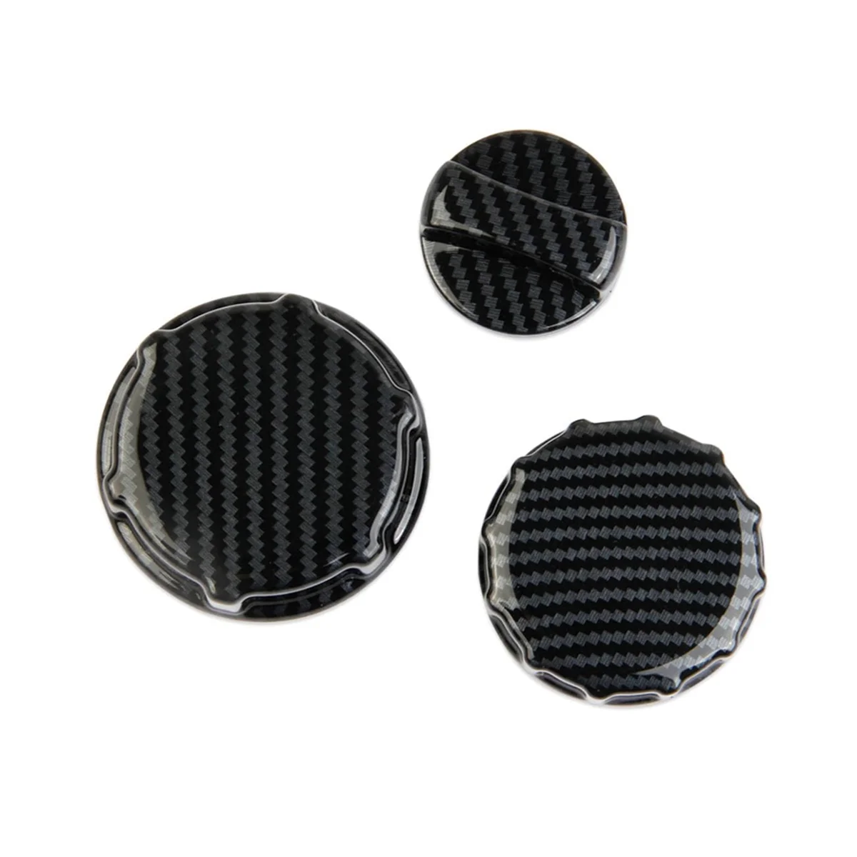 Oil Cap Brake Fluid Cap Antifreeze Cap Cover Trim for Ford Mustang 2024 Interior Accessories Carbon Fiber