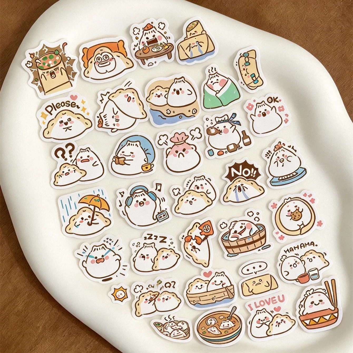 40pcs Creative Kawaii Self-made Dumplings Stickers Scrapbooking Album Junk Daily Planner Decorative Planner Diary diy stationery