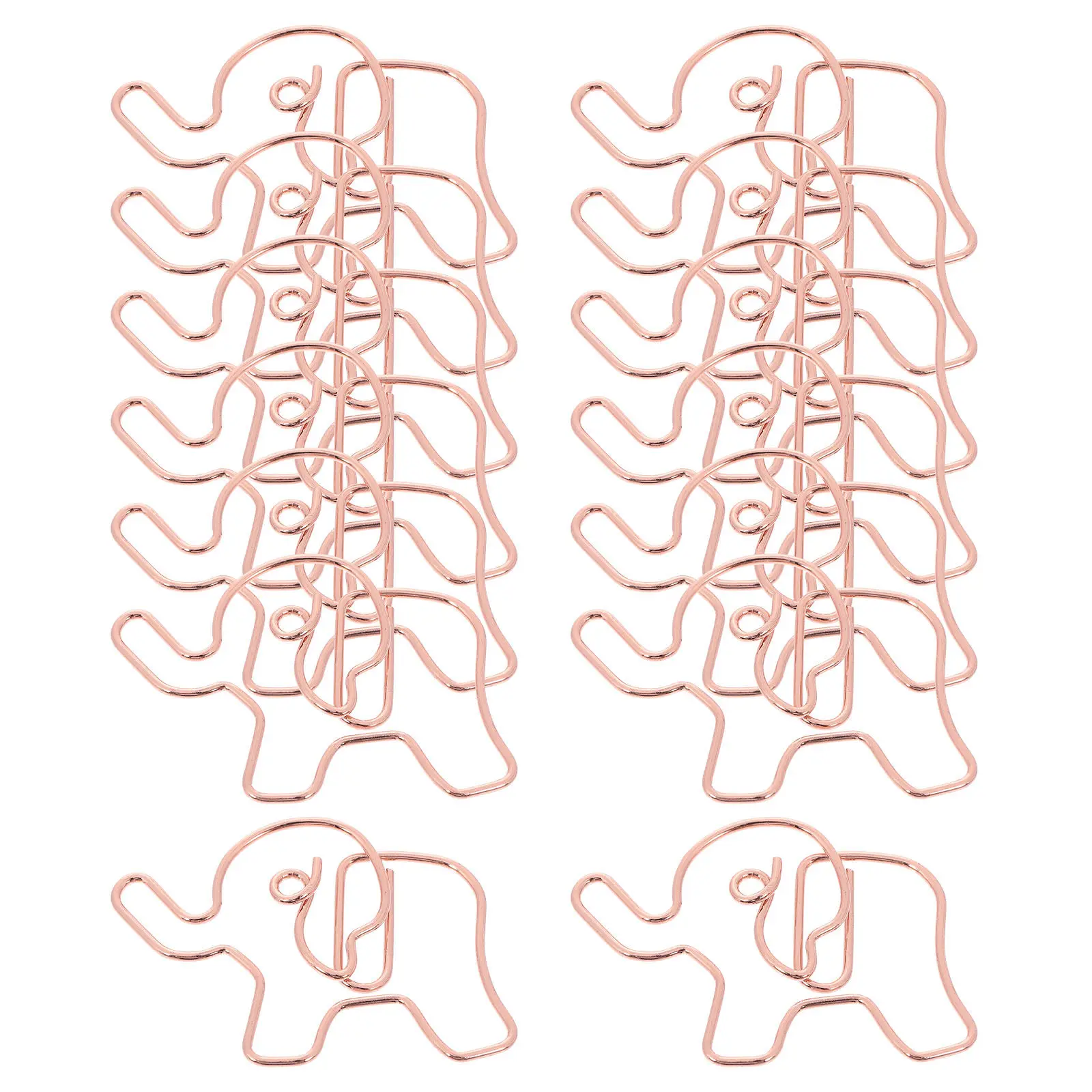 

20 шт. металлических декоративных скрепок в форме слона, креативные аксессуары для офиса и школы, уникальный декор для стола в виде слона