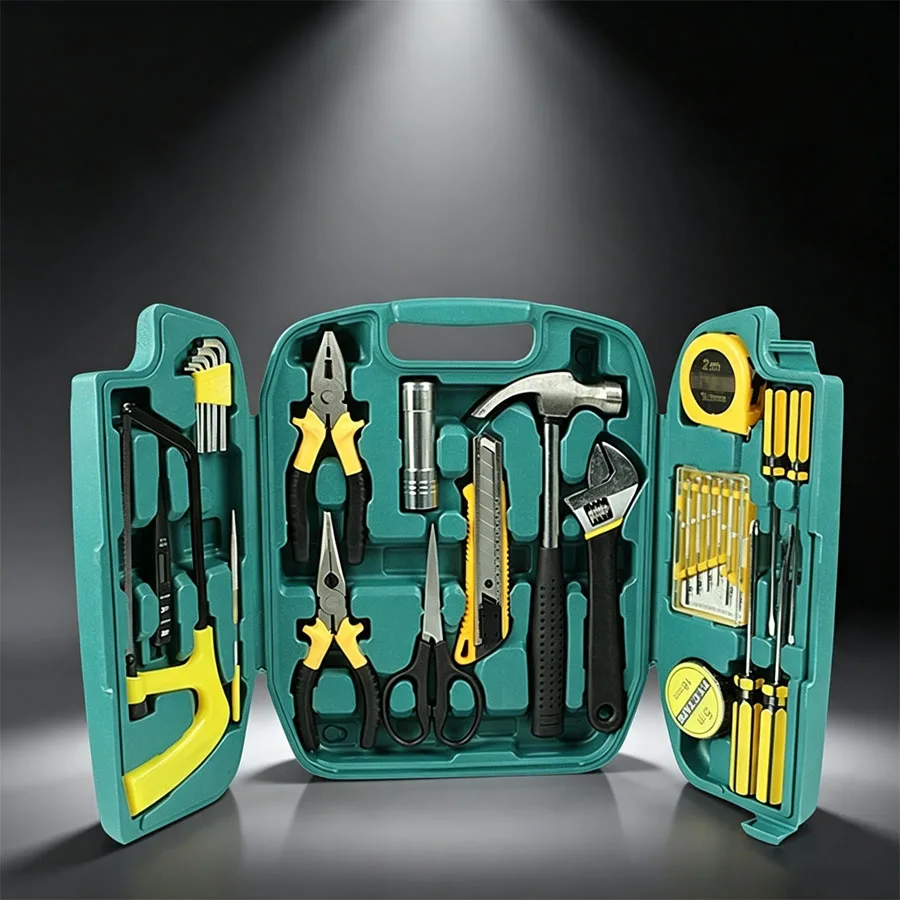 Toolbox Combo Complete Set Hardware Tools Multi-Purpose Repair Tools Tool Kit Daily Multi-Function Home 27-Piece Set