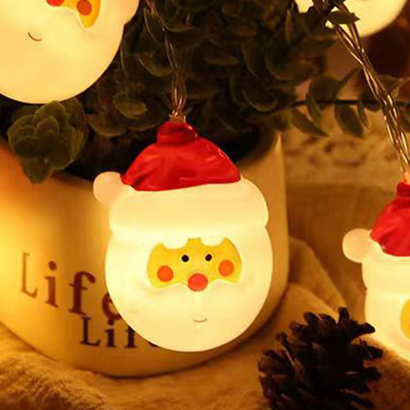 Christmas Santa Claus String Lights Santa Snowman Elk Shaped String Lights for Home Bedroom Wedding Decor