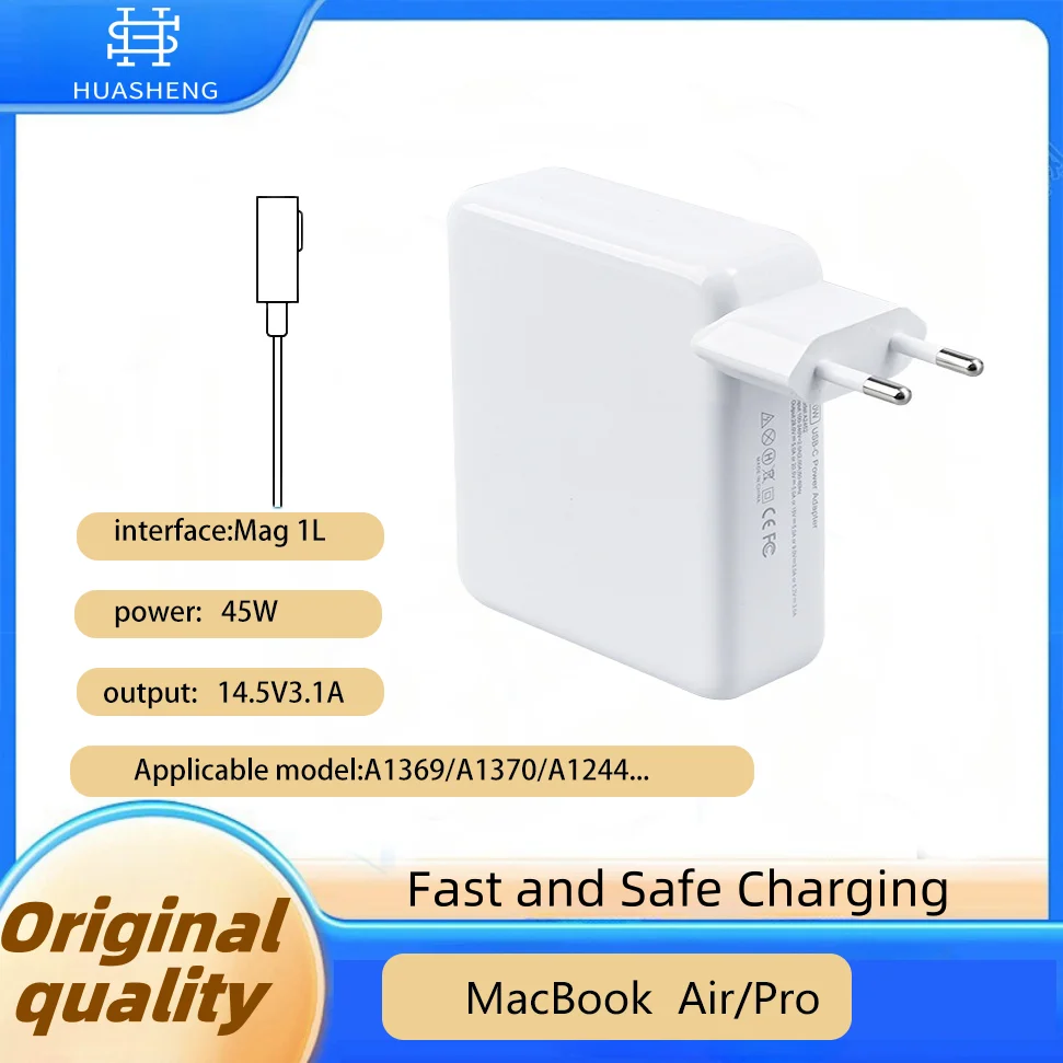 

Mac Book Pro Charger, 45W Power Adapter L-Tip For MacBook Air / Pro Magsaf * 1 L Magnetic Power Adapter Charger A1369 A1370