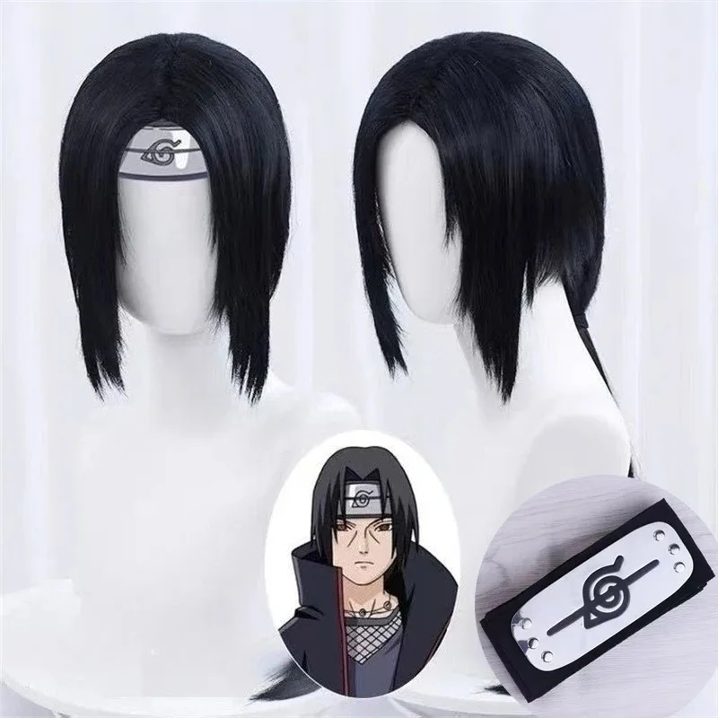 AIAI 2025HOKAGE NINJA Uchiha Itachi Cosplay Wig Sintetis Panjang Lurus Anime Coser Serat Tahan Panas Berkualitas Tinggi