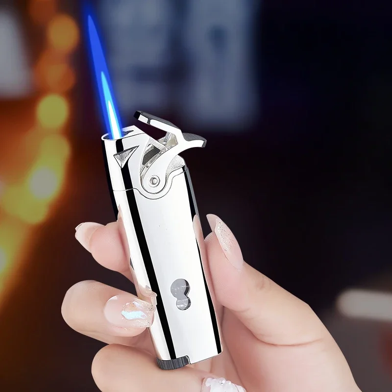 New Direct Blue Flame Windproof Lighter Portable and Compact Butane Gas Inflatable Lighter Smoking Accessories Gift Tools