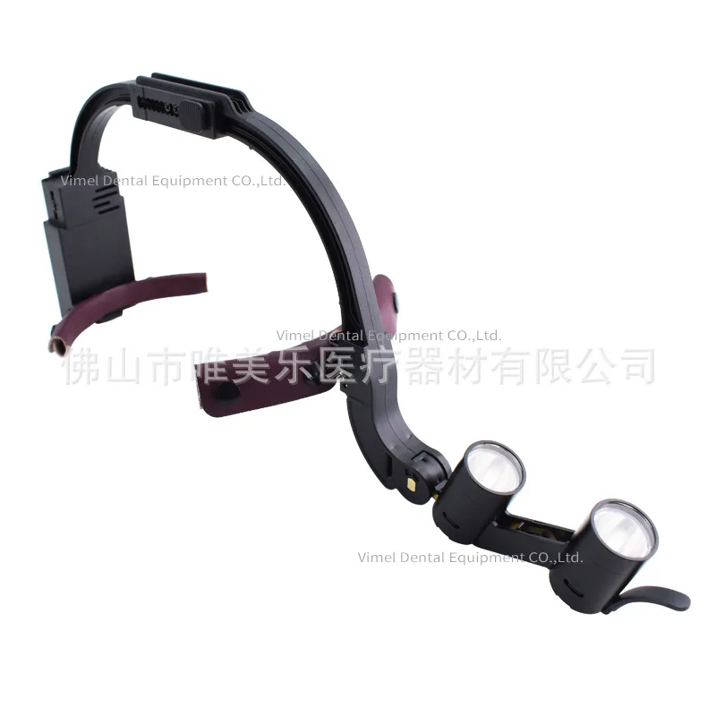 كشافات الأسنان عدسة مكبرة مجهر 2.5X/3.5X مصباح فحص فموي مثبت على الرأس إضاءة عقال جراحي لمستحضرات التجميل
