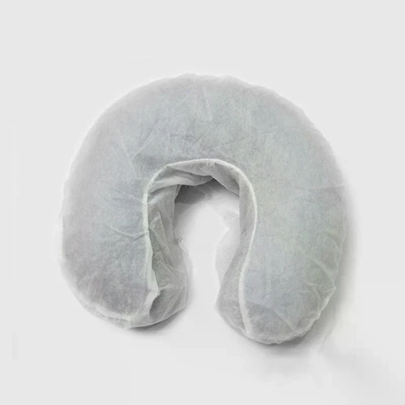 50 個/パック ヘッドレストカバー フィットタイプ 使い捨て マッサージ フェイスレスト クレードルカバー ホワイトカラー U 字型枕カバー 弾性不織布