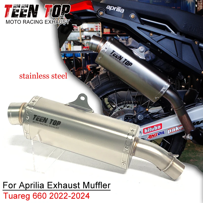 Motorcycle Escape Silencieux For Aprilia Tuareg 660 Exhaust Muffler Stainless Steel Tuareg660 2022 2023 2024 Connection Pipe