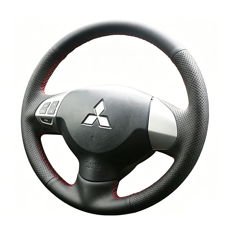 

DIY Hand Stitch Car Steering Wheel Cover for Mitsubishi Lancer X 10 Outlander ASX Pajero Sport 2006-2016 Microfiber Leather