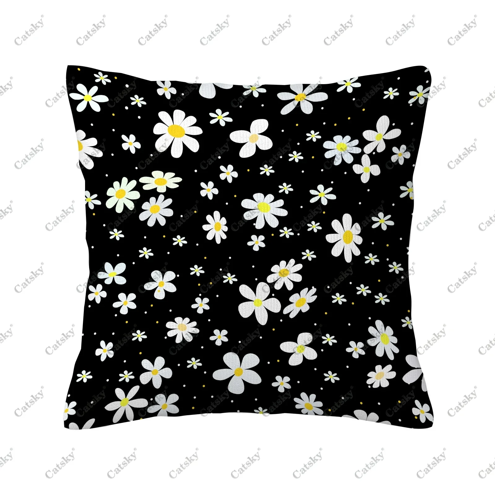 Daisy Pattern  Pillow cover decoration sofa home 45x45cm gift holiday double-sided short plush cushion covers back pillows