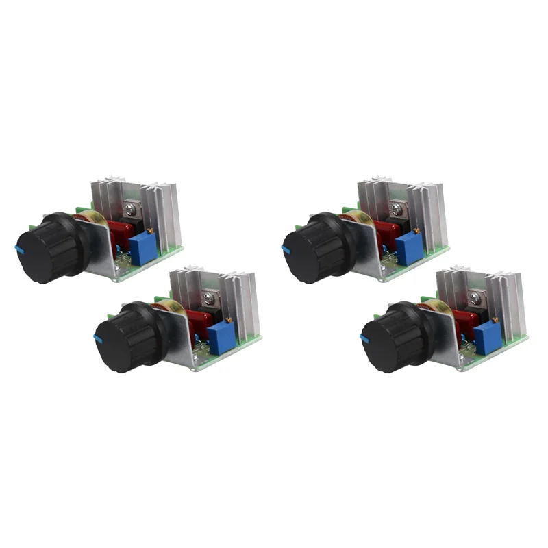 4 Pcs Speed Controller For AC Motor AC 220V 2000W Thyristor Motor Speed Control Adjustable Power Controller
