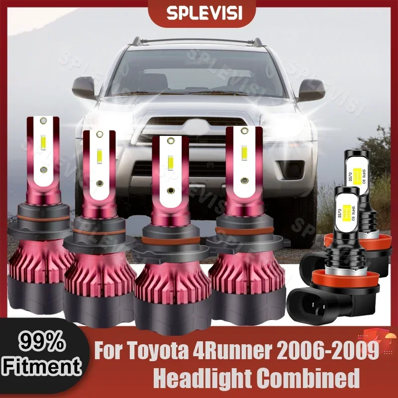 

SPLEVISI LED Headlamp Foglamp Conversion Kit High Low Beam Foglight Bulbs For Toyota 4Runner 2006 2007 2008 2009