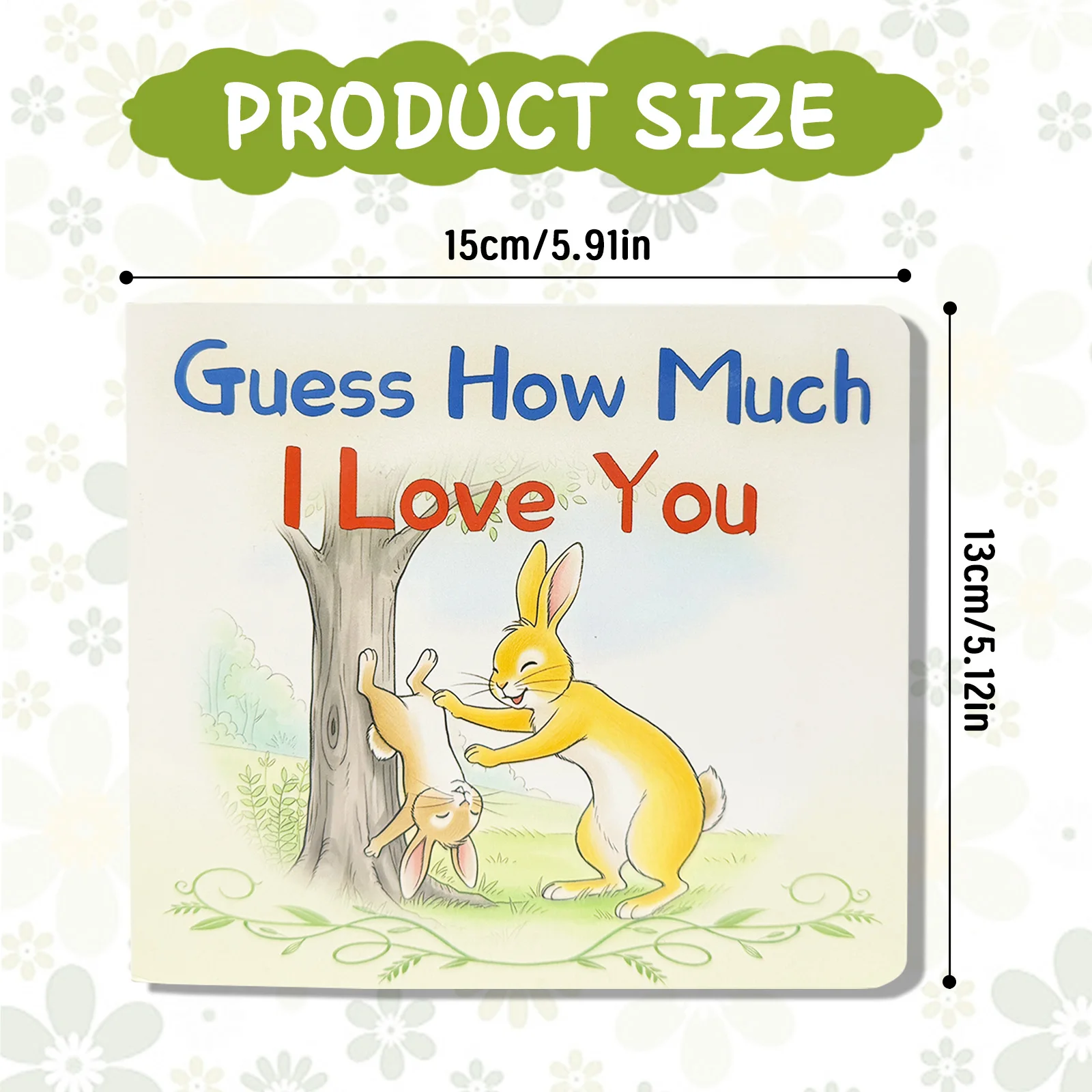 Children's board book with cute cartoon patterns, a story about love and rabbits, early educational reading material