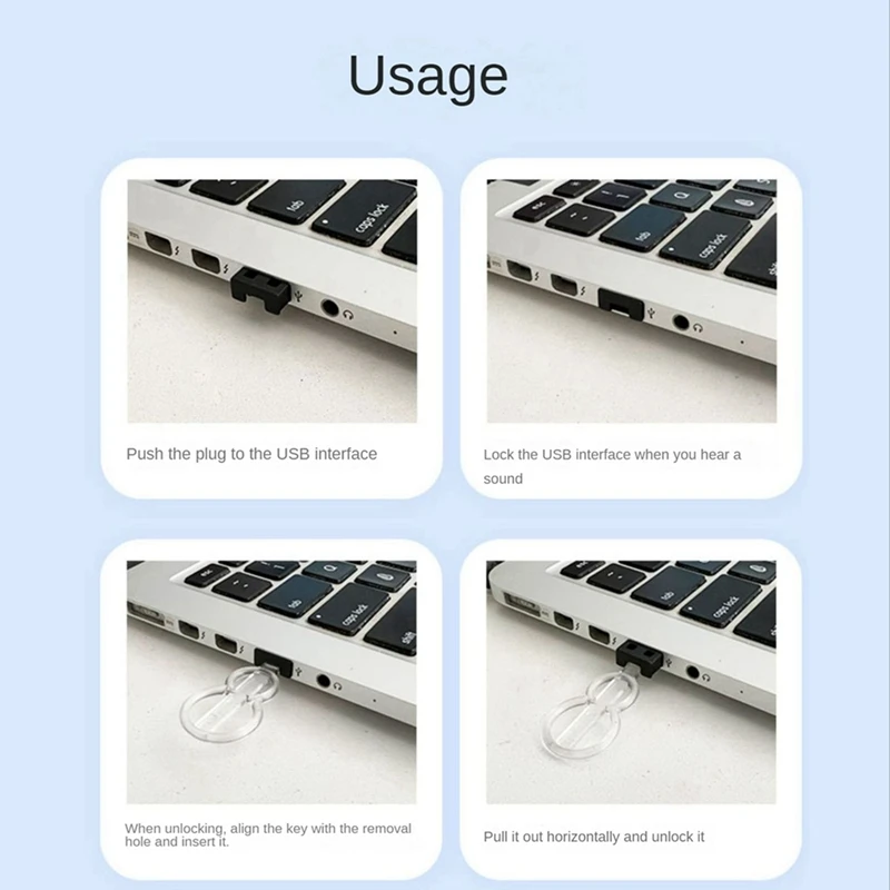 50Pcs USB Dust Plug Charger Port Cover Cap USB Security Lock Universal Dustproof Protector PC Notebook Laptop
